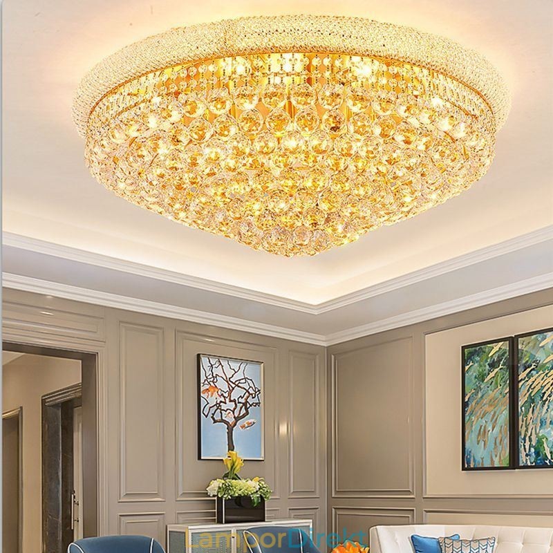 European Flush Mount Light Lyx Crystal Taklampa