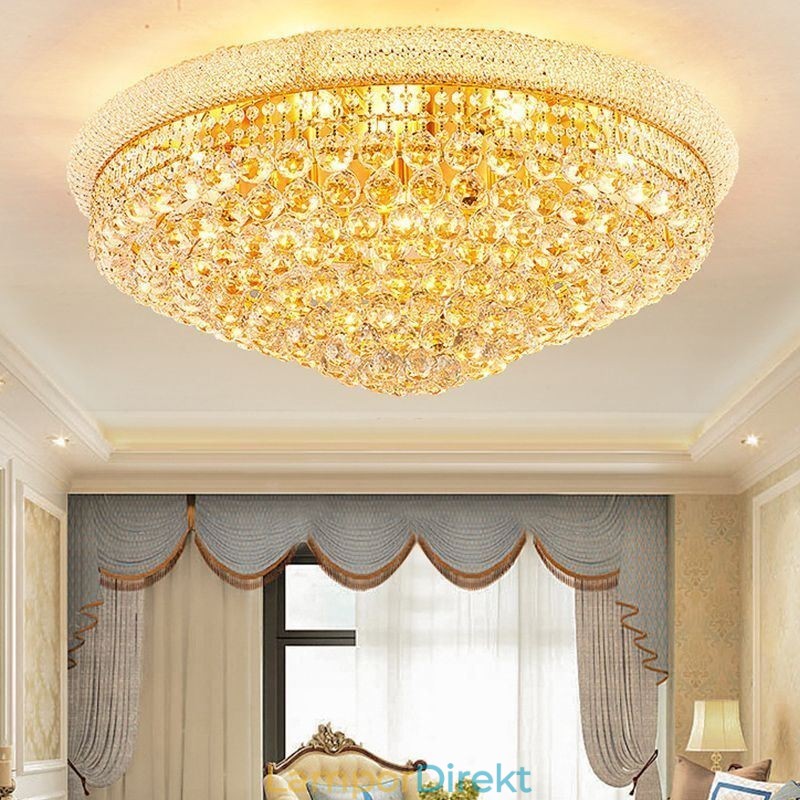 European Flush Mount Light Lyx Crystal Taklampa