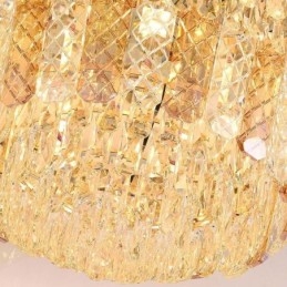 Crystal Flush Mount Rund Elektropläterad Phoenix Tail Guld Lyxig Decrative Taklampa