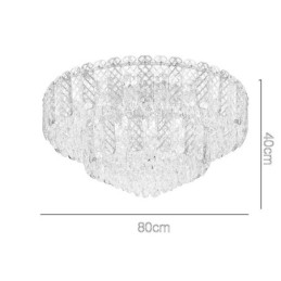 Crystal Flush Mount Double Layer Rund Lyx Decrative Taklampa 80Cm