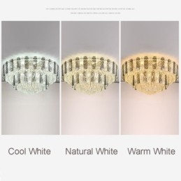 Crystal Flush Mount Double Layer Rund Lyx Decrative Taklampa 80Cm