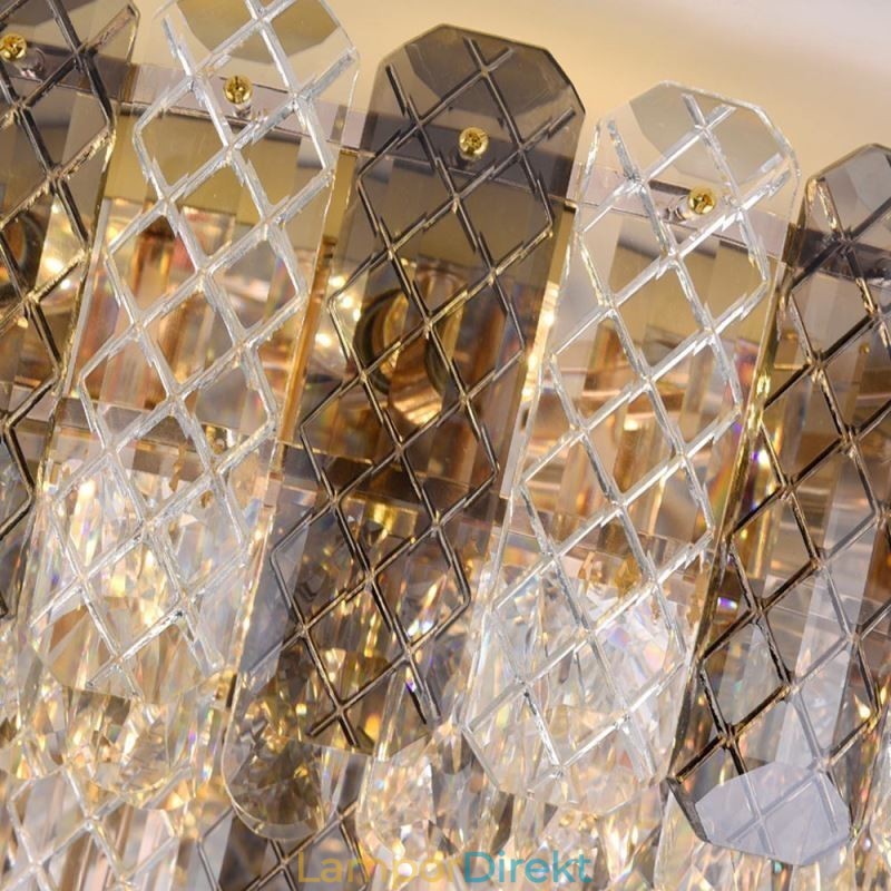 Crystal Flush Mount Double Layer Rund Lyx Decrative Taklampa 80Cm