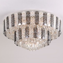 Crystal Flush Mount Double Layer Rund Lyx Decrative Taklampa 80Cm
