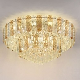 Crystal Flush Mount Double Layer Rund Lyx Decrative Taklampa 80Cm