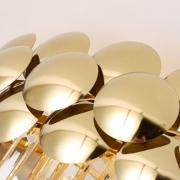 Crystal Flush Mount Rund Elektropläterad Guld Lyxig Decrative Taklampa 80Cm
