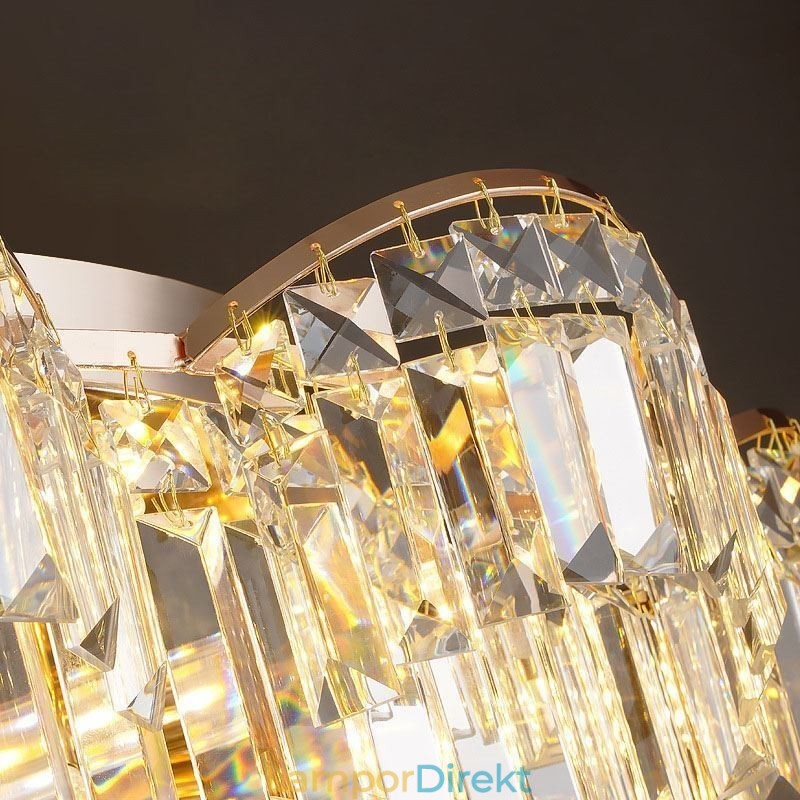 Crystal Flush Mount Lyxig Rund Kristalldekoration Taklampa