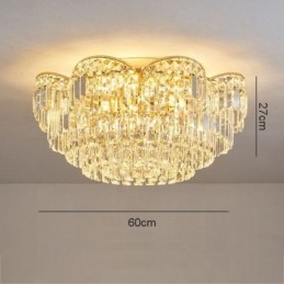 Crystal Flush Mount Lyxig Rund Kristalldekoration Taklampa