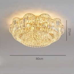 Crystal Flush Mount Lyxig Rund Kristalldekoration Taklampa