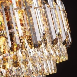 Crystal Flush Mount Smoke Grå Rund Kristalldekoration Taklampa