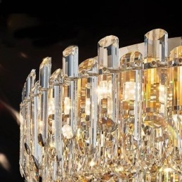 Lyxig Crystal Flush Mount Rund Crystal Dekoration Taklampa