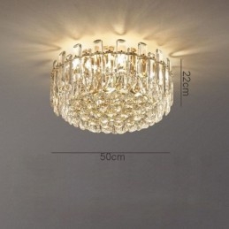 Lyxig Crystal Flush Mount Rund Crystal Dekoration Taklampa