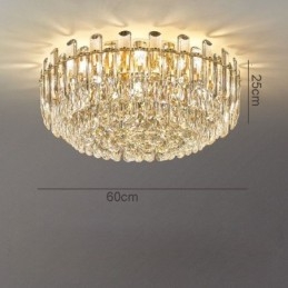 Lyxig Crystal Flush Mount Rund Crystal Dekoration Taklampa