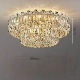 Lyxig Crystal Flush Mount Rund Crystal Dekoration Taklampa