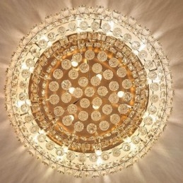 Lyxig Crystal Flush Mount Rund Crystal Dekoration Taklampa