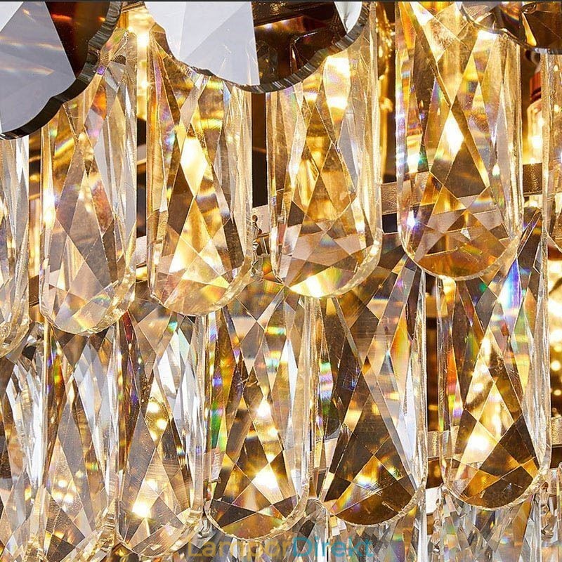 Crystal Flush Mount Smoky Grey Rund Kristalldekoration Taklampa