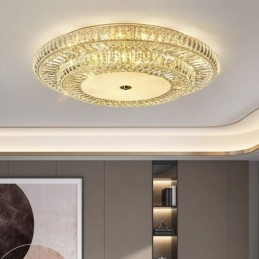 Crystal Flush Mount Rund Crystal Dekoration Taklampa