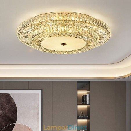 Crystal Flush Mount Rund Crystal Dekoration Taklampa Crystal Flush Mount Rund Crystal Dekoration Taklampa