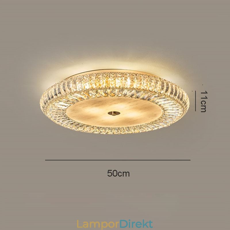 Crystal Flush Mount Rund Crystal Dekoration Taklampa