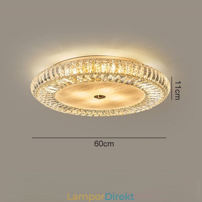 Crystal Flush Mount Rund Crystal Dekoration Taklampa