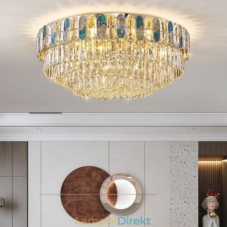 Crystal Flush Mount Rund Crystal Dekoration Taklampa Crystal Shell Lampskärm Crystal Flush Mount Rund Crystal Dekoration Taklampa Crystal Shell Lampskärm