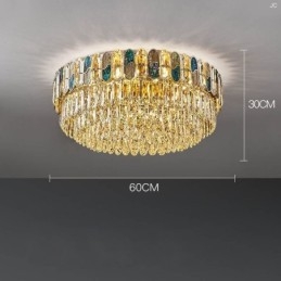 Crystal Flush Mount Rund Crystal Dekoration Taklampa Crystal Shell Lampskärm