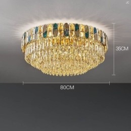 Crystal Flush Mount Rund Crystal Dekoration Taklampa Crystal Shell Lampskärm