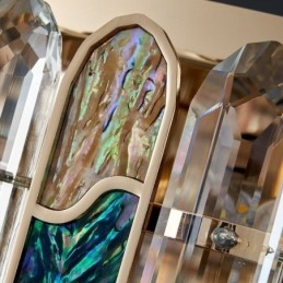 Crystal Flush Mount Rund Crystal Dekoration Taklampa Crystal Shell Lampskärm