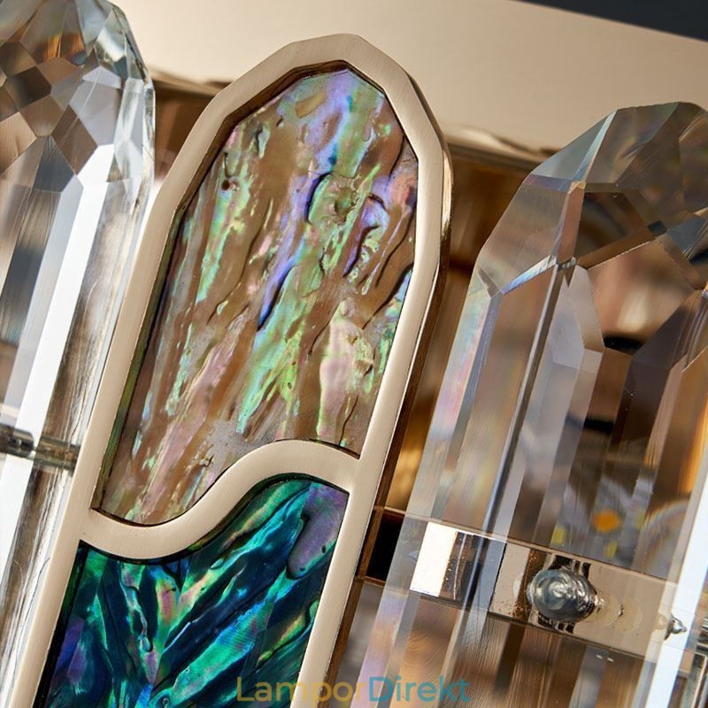 Crystal Flush Mount Rund Crystal Dekoration Taklampa Crystal Shell Lampskärm