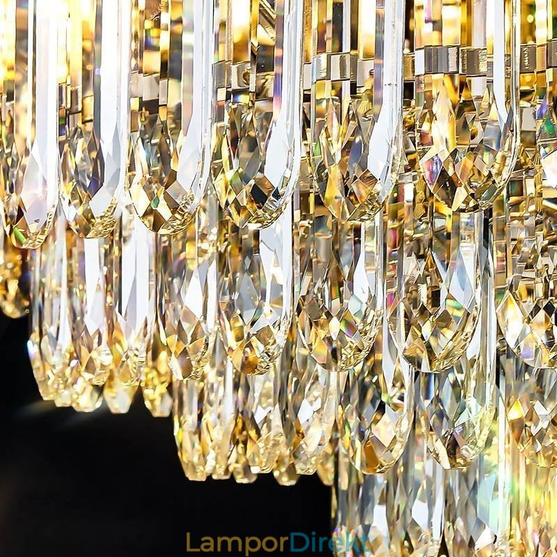Crystal Flush Mount Rund Crystal Dekoration Taklampa Crystal Shell Lampskärm