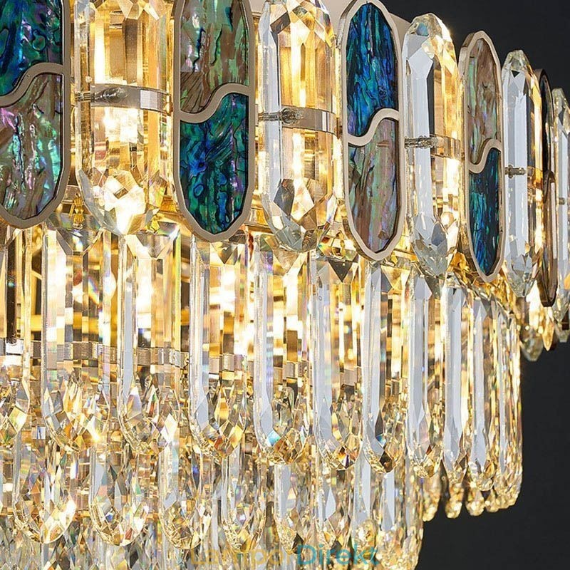 Crystal Flush Mount Rund Crystal Dekoration Taklampa Crystal Shell Lampskärm