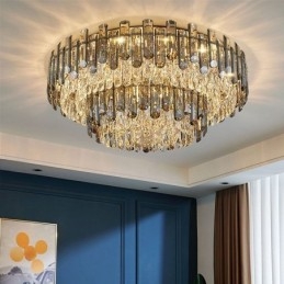 Crystal Flush Mount Enkel Modern Rund Taklampa Matsalslampa