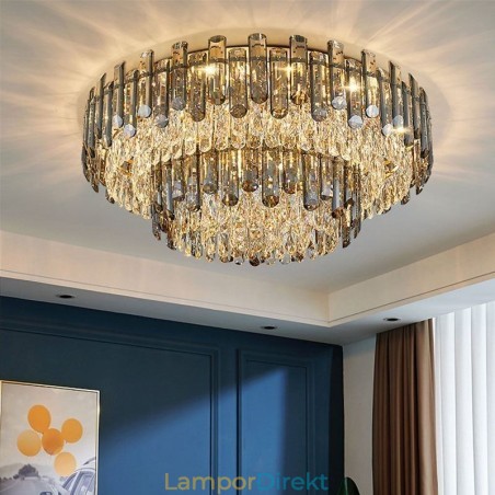 Crystal Flush Mount Enkel Modern Rund Taklampa Matsalslampa Crystal Flush Mount Enkel Modern Rund Taklampa Matsalslampa