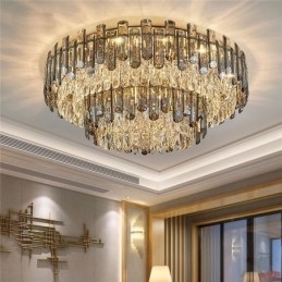 Crystal Flush Mount Enkel Modern Rund Taklampa Matsalslampa