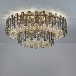 Crystal Flush Mount Enkel Modern Rund Taklampa Matsalslampa