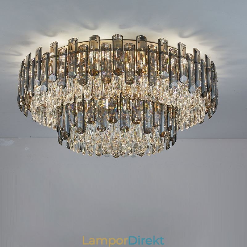 Crystal Flush Mount Enkel Modern Rund Taklampa Matsalslampa
