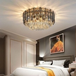 Crystal Ceiling Light Enkel Modern Round Flush Mount Dekorativ Light