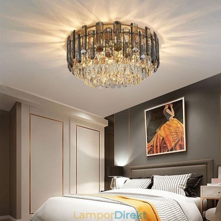 Crystal Ceiling Light Enkel Modern Round Flush Mount Dekorativ Light