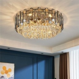 Crystal Ceiling Light Enkel Modern Round Flush Mount Dekorativ Light