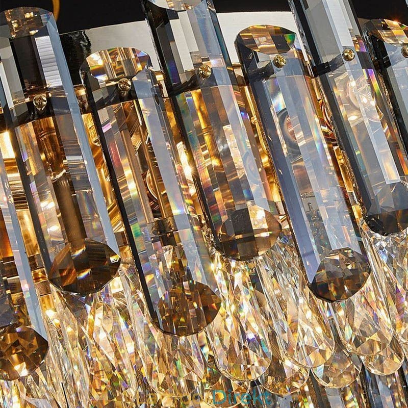 Crystal Ceiling Light Enkel Modern Round Flush Mount Dekorativ Light