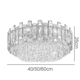 Crystal Ceiling Light Enkel Modern Round Flush Mount Dekorativ Light