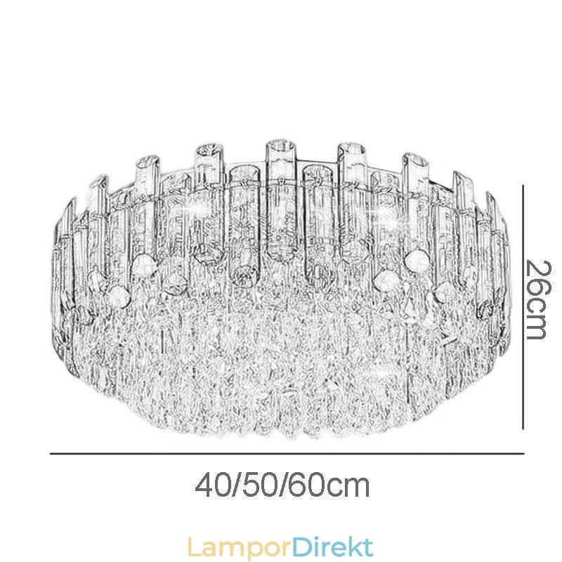 Crystal Ceiling Light Enkel Modern Round Flush Mount Dekorativ Light