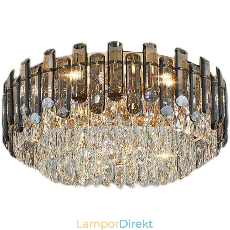 Crystal Ceiling Light Enkel Modern Round Flush Mount Dekorativ Light