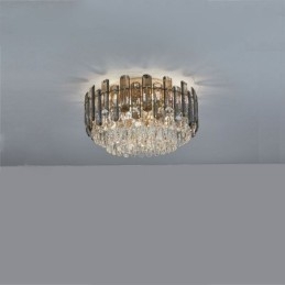 Crystal Ceiling Light Enkel Modern Round Flush Mount Dekorativ Light