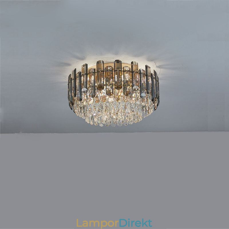 Crystal Ceiling Light Enkel Modern Round Flush Mount Dekorativ Light