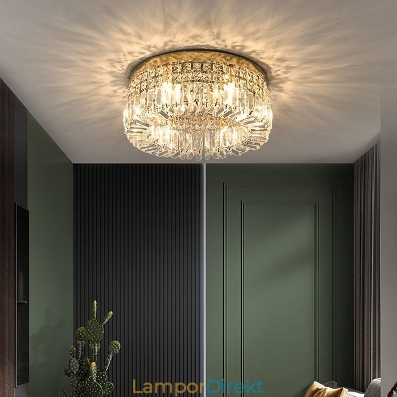 Modern Elegant Taklampa Flush Mount Crystal Taklampa