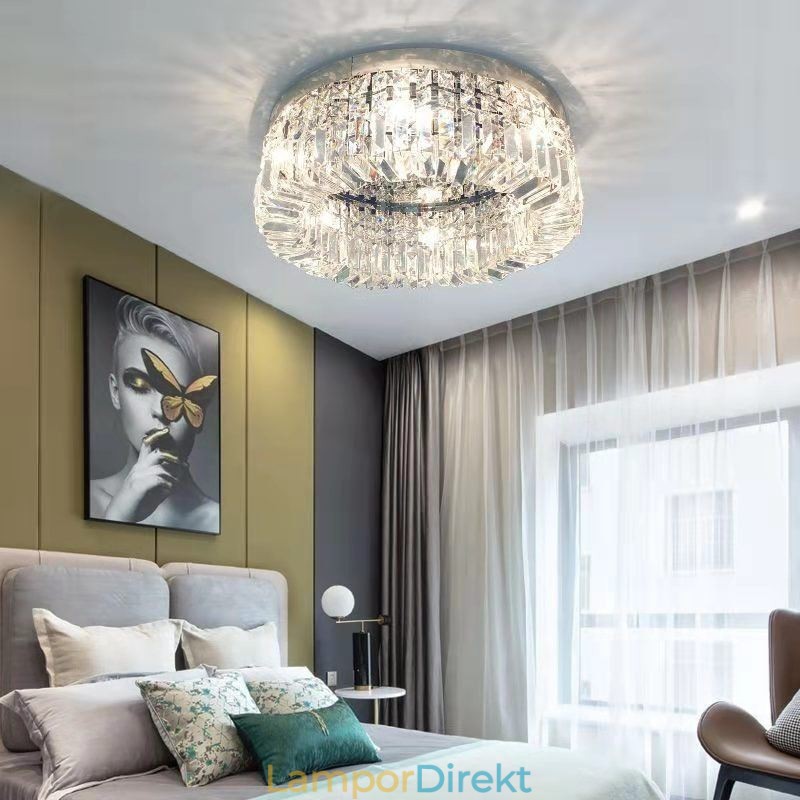 Modern Elegant Taklampa Flush Mount Crystal Taklampa