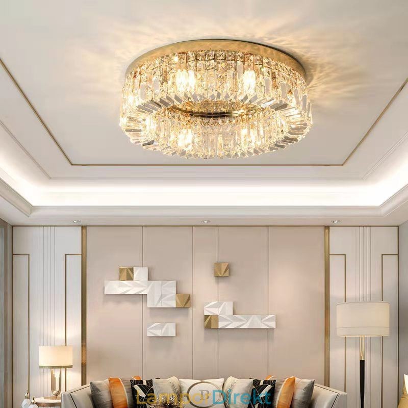 Modern Elegant Taklampa Flush Mount Crystal Taklampa