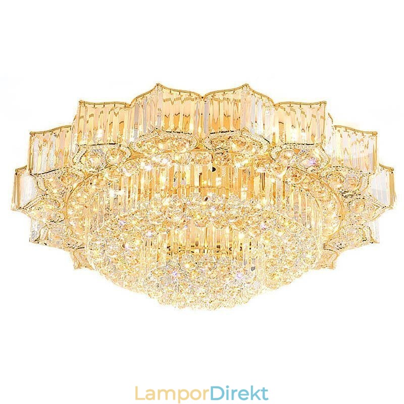 Elegant Infälld Rund Kristallkrona Blomformad