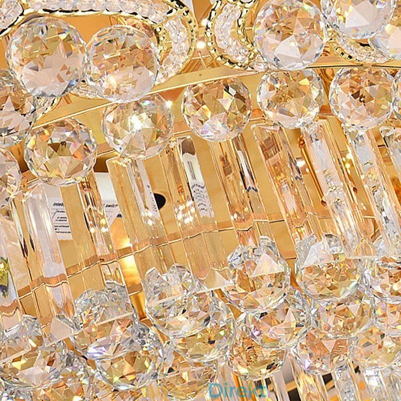 Elegant Infälld Rund Kristallkrona Blomformad