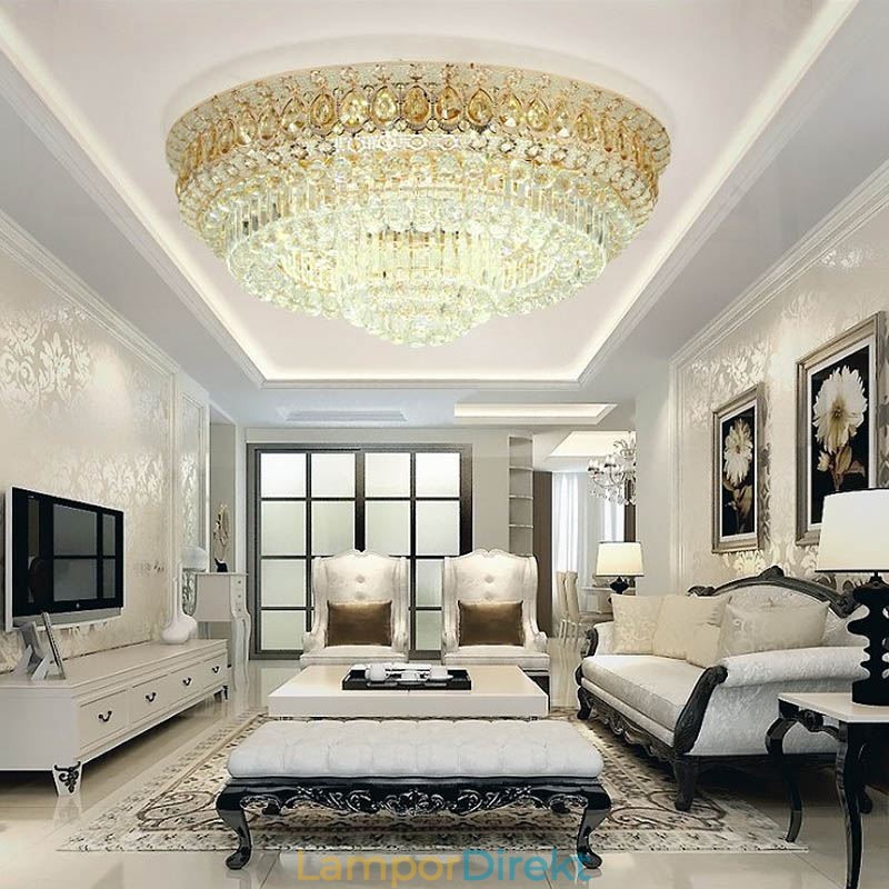 Flush Mount Crystal Modern Enkel Taklampa Kreativ Rund Belysning